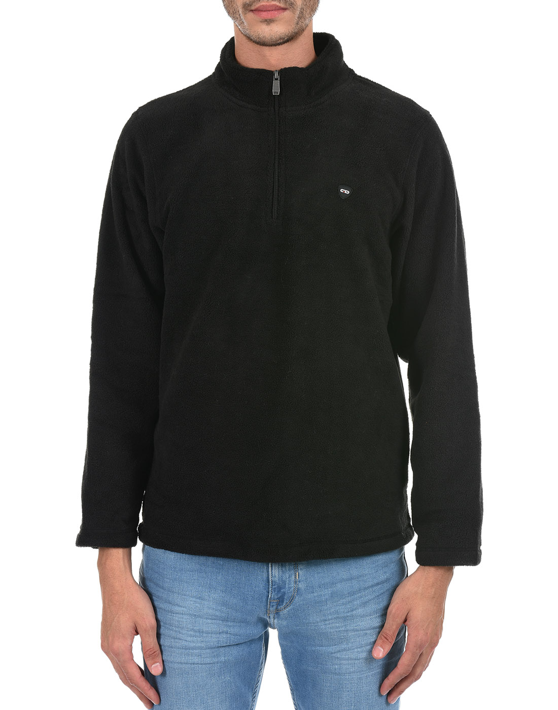 Cloak & Decker by Monte Carlo Men Solid Black Sweatshirt